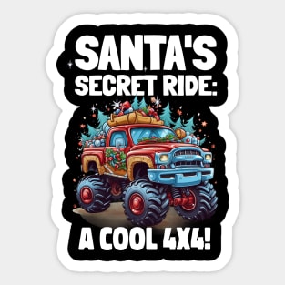 Santa's secret ride: A cool 4x4 Sticker